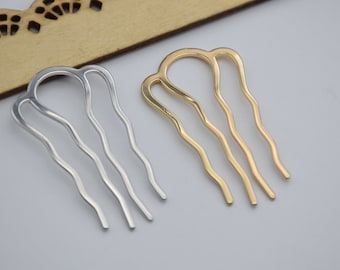 10 metal hair comb,blank barrette,wedding bridal hair comb,teeth hair pins hair clip hair fork hair picks,hair accessories,45x25mm(4 teeth)