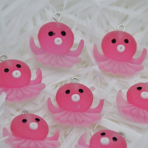 10 Resin/Plastic Octopus Cabochons,Christmas Tree Ornament,Party Decoration,Kawaii Decoden Cute Sea Animal Ocean Life Charms,25mmx24mm
