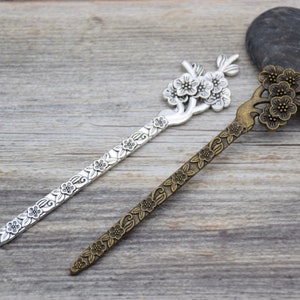 2Pieces Metal Hair Sticks,Flower Hair Sticks,Flower Hair Pins,Tree Hair Stick,Metal Hair Pins,Metal Hair Picks ,Metal Hair Clips image 1