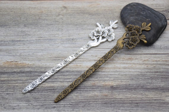 2Pieces Metal Hair Sticks,Flower Hair Sticks,Flower Hair Pins,Tree Hair Stick,Metal Hair Pins,Metal Hair Picks ,Metal Hair Clips