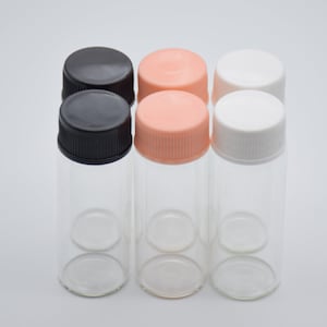 2 clear glass bottles with plastic cap,10ml glass vials with plugs,transparent glass jars with lids,empty vial jar containers,22x50mm