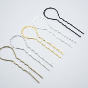 5 metal hair pin,simple hair fork,hair bun holder,U shaped hair pin,hair slide for hair,DIY bun pin,blank hair pin,hair accessories,102x31mm