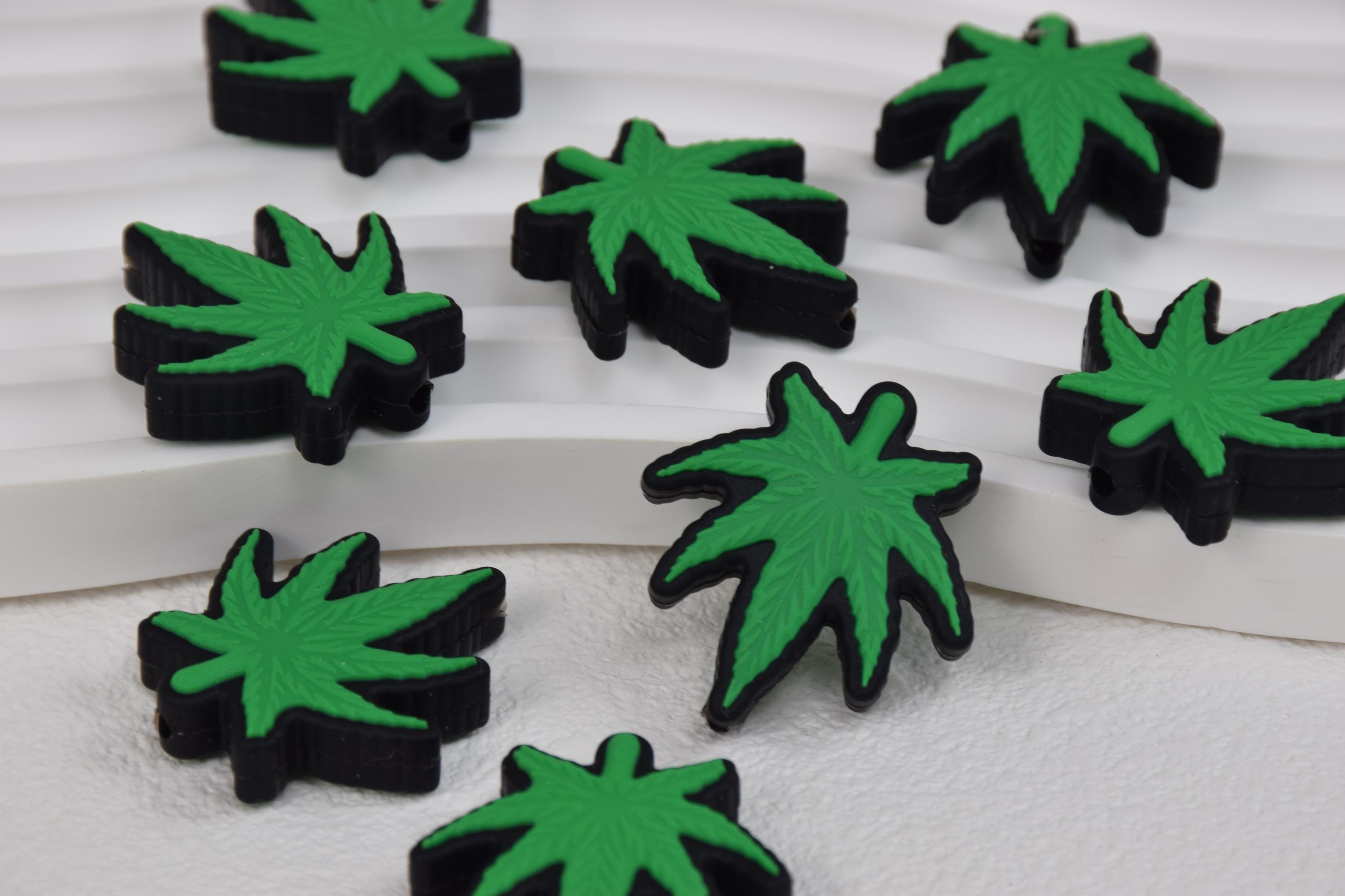 Marijuana Leaf Cannabis Focal Silicone Beads,diy Pen Loose Bead