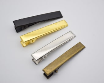 20 metal alligator clips,alligator barrettes,hair clips,prong alligator clips with teeth,blank hair clips,hair accessories 45mmx7mm