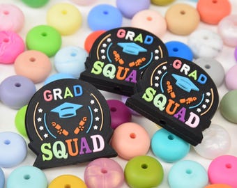 Grad Squad Cap Fokal Silikon Perlen, Abschluss Hut DIY Fokus Stift Perle, Cap Lose Perlen, Geschenke Schmuck Zubehör, Armband, Lanyard Perlen