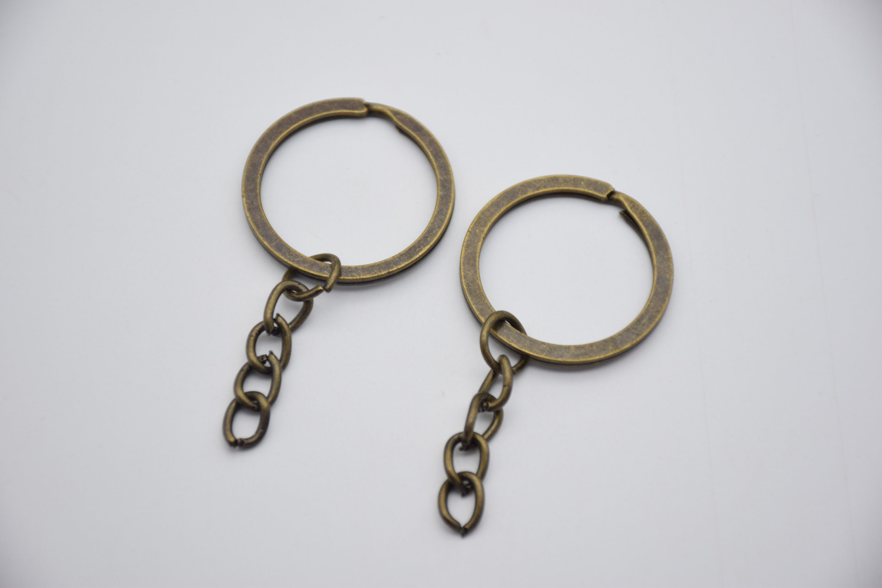 Double Chain Key Rings 20 Key Chain Rings,25mm Split Key Chain Ring With 25mm Link Chain ...