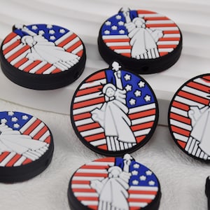 Perline in silicone con la Statua della Libertà, perline fai da te all'ingrosso, perline con ciondolo, accessori per gioielli, articoli per l'artigianato, braccialetti, perline per cordini