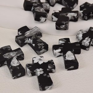 Flower Cross Focal Silicone Beads,Faith DIY Focus Pen Bead,Gifts Charms,Jewelry Accessories,Craft Supplies,Wristlet,Keychain,Lanyard Beads