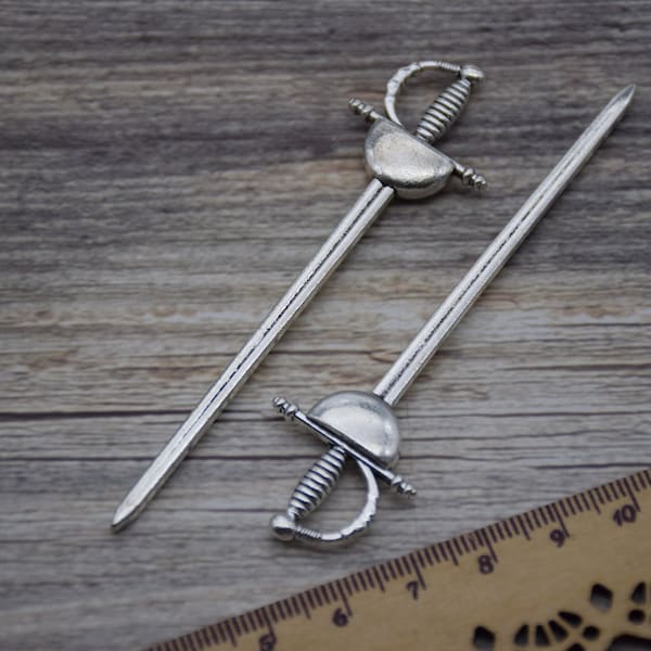 Metal Sword Pendant,Knife Sabre Weapon Charm,Jewelry Making Supplies,Necklace Accessory Components,Alloy Findings,Decoration Crafts