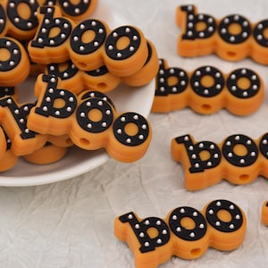 Cuentas de silicona espeluznantes de Halloween Boo, cuentas focales, cuentas sueltas para bolígrafo, cuentas para regalos de enfoque, cuentas para cordón, cuentas al por mayor