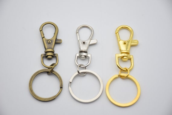 Metal Blank Keyring Keychain Split Rings Keyfob Key Rings Lobster