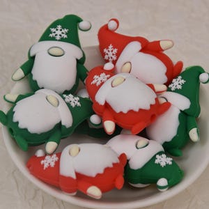3D Christmas Santa Gnome Focal Silicone Beads,DIY Loose Pen Bead,Focus Gifts Beads,Jewelry Accessories,Craft Supplies,Lanyard Beads
