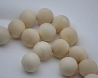 Bolas redondas de madera maciza de 16 mm, amuletos de madera natural, cuentas de madera sin terminar sin agujero, hallazgos de madera DIY, accesorios de joyería, artesanías de madera