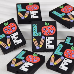 Love Apple Pen Focal Silicone Beads,Wholesale DIY Pen Beads,Gifts Charm Beads,Jewelry Accessories,Craft Supplies,Wristlet,Lanyard Beads