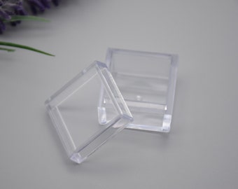 12PCS 25mmx25mmx18mm Square Clear Plastic Boxes,Boxes With Lid,Organizer Storage Boxes,Clear Display Cases,Transparent Container Boxes AB52