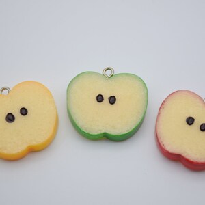 10 Resin/Plastic Apple Cabochons,Christmas Tree Ornament,Party Decor,House Decoration,Kawaii Decoden Cute Fruit Charms,34mmx30mm