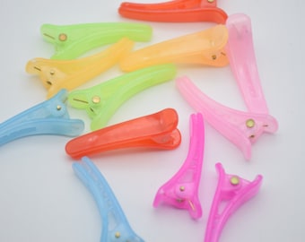 20 mix colors plastic alligator clips,alligator barrettes,hair clips,prong alligator clips with teeth,blank hair clips,hair accessories 36mm
