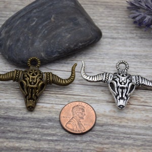 10 Hollow Bull Head Charm Cow Charm Cattle Pendant Buffalo Western Charm 44mm*29mm