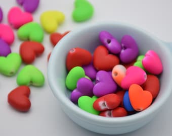 20 Plastic Heart Beads Charms,Acrylic Heart Shape Charms Beads,Carft Beads,Beading Supplies,Beads Pendants,Jewelry Making,13mmx10mm