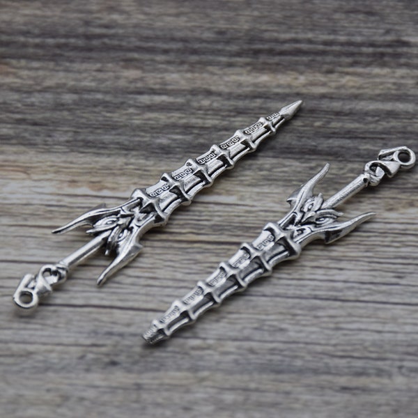 Metal Sword Pendant,Knife Sabre Dagger Weapon Charm,Jewelry Making Supplies,Necklace Accessory Components,Alloy Findings,Decoration Craft