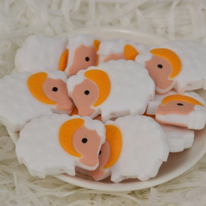 Cartoon Sheep Animal Focal Silicone Beads,DIY Pen Loose Beads,Gifts Charms Beads,Jewelry Accessories,Craft Supplies,Lanyard,Keychain,Bag