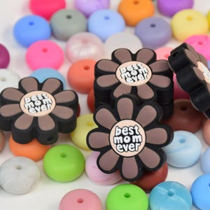 Beste Mama überhaupt Blume Fokal Silikon Perlen, Mutter DIY Stift Perle, Geschenke Charme, Schmuck Zubehör, Handwerk Lieferungen, Armband, Schlüsselanhänger, Lanyard Perlen