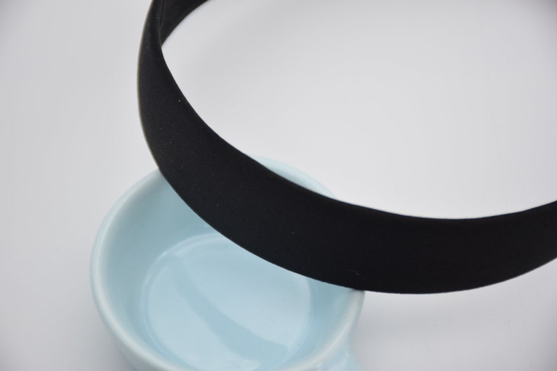 5 black plastic headband,satin wrapped headband,satin hair band,25mm headband,blank headband,hair accessories