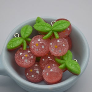 10 Resin/Plastic Cherry Cabochons,Christmas Tree Ornament,Party Decor,House Decoration,Kawaii Decoden Cute Fruit Charms,27mmx26mm
