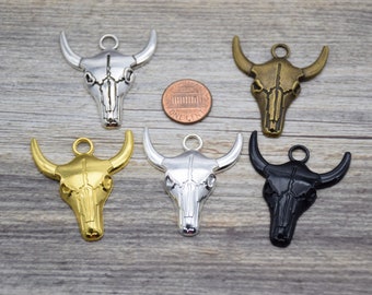 10 Bull Head Charm Cow Charm Cattle Pendant Buffalo Western Charm 42mm*36mm