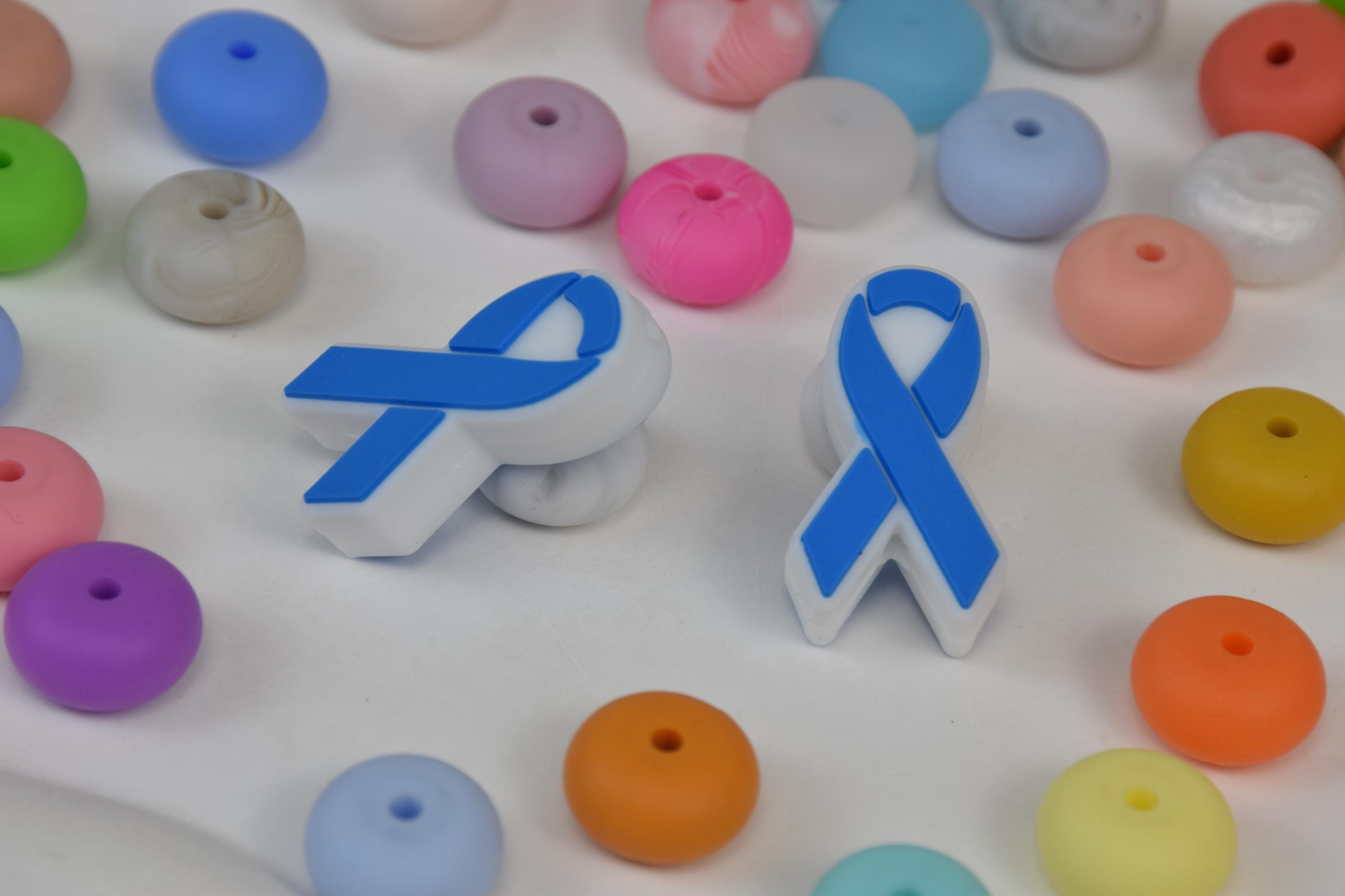 Ribbon Silicone Beads,breast Cancer Awareness Ribbon Focal Bead,gifts ...