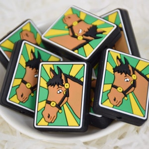 Paard dier tarotkaart focus siliconen kralen, doe-het-pen losse kraal, cadeaus bedels kralen, sieradenaccessoires, knutselspullen, draagkoord, sleutelhangerkralen