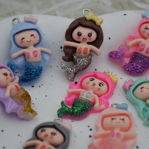 Zeemeermin Prinses Hars Bedels, Platte Achterkant Hars Hangers, Sieraden Maken Benodigdheden, Decoden Bevindingen, DIY Sieraden Oorbel Ketting Armband