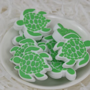 Cartoon Schildkröte Tier Fokal Silikon Perlen, DIY Stift Lose Perlen, Geschenke Charms Perlen, Schmuck Zubehör, Handwerk Liefert, Schlüsselband Perlen