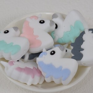 Cartoon Einhorn Fokal Silikon Perlen, DIY Pen Perle, Geschenke Charm Perlen, Schmuckzubehör, Bastelbedarf, Armband, Schlüsselanhänger, Schlüsselband