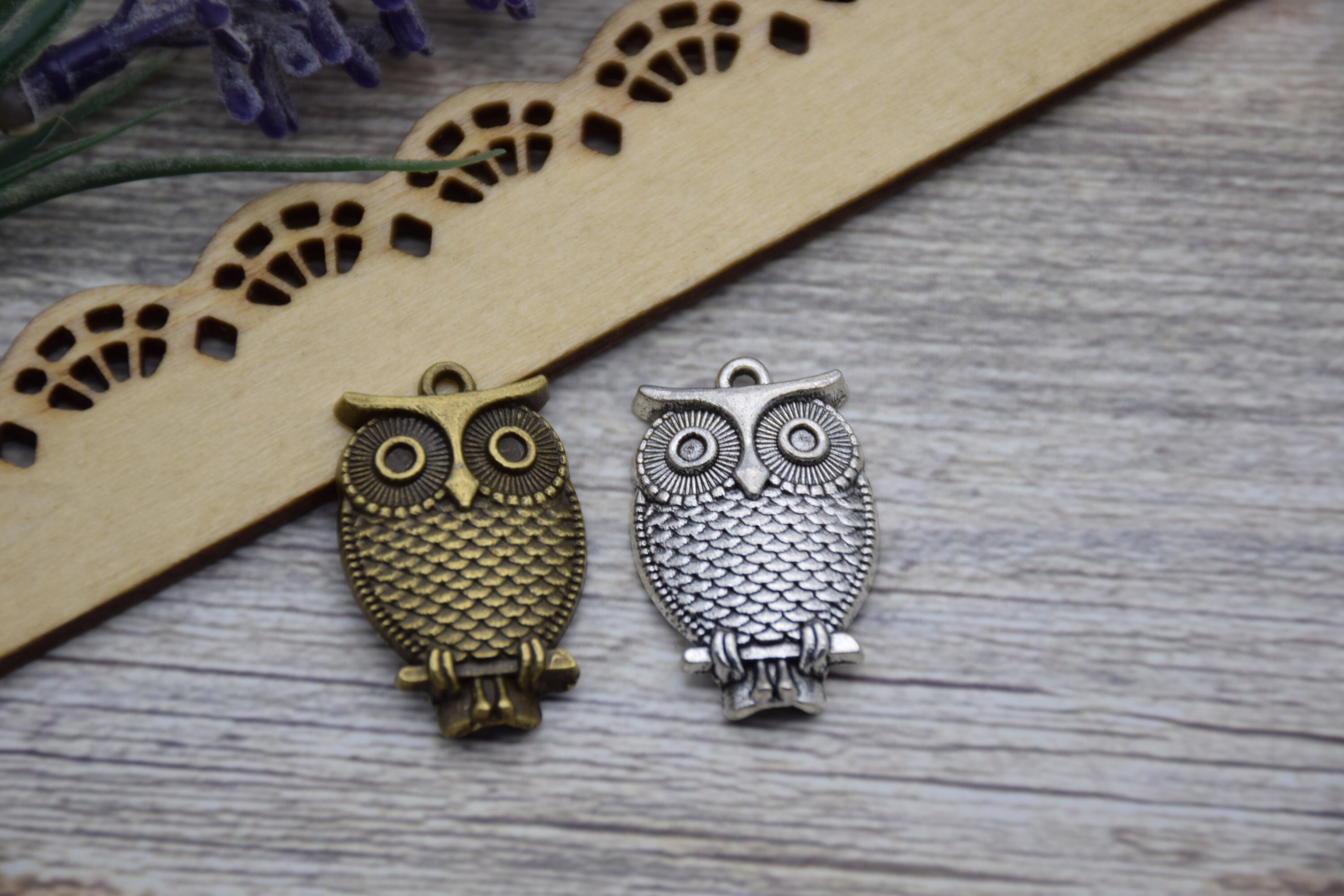 10 Owl Animal Charms Pendants Earring Necklace Bracelet Craft 27mm*17mm