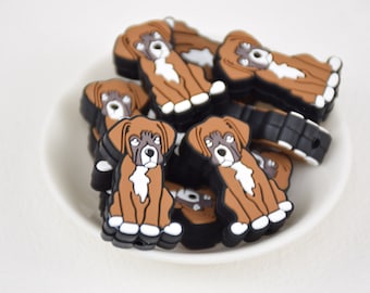 Contas de silicone com estampa de cachorro de desenho animado, Contas de caneta faça você mesmo no atacado, Contas de berloques para presentes, Acessórios de joalheria, Suprimentos para artesanato, Pulseira, Chaveiro, Cordão
