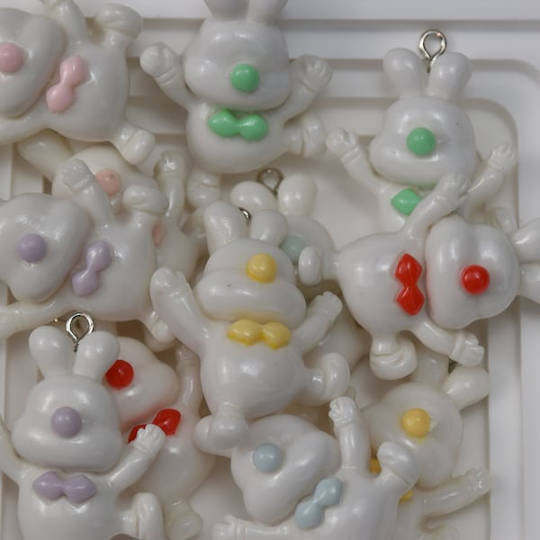 Cute Rabbit Resin Pendant,Plastic Animal Charm,DIY Jewelry Accessories,Earring Keychain Bracelet Necklace Pendants,Craft Supplies