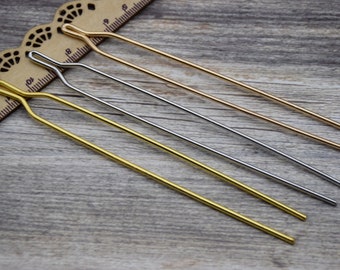 5 metal hair fork,blank jewelry barrette,wedding bridal hair comb,teeth hair pin hair clips hair fork hair picks,hair accessories,125mmx15mm