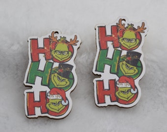 Christmas Print Series - Christmas Decor Wood Earring Blanks,Cutout Wooden Pendant,Drop Earrings,Dangle Earrings,DIY Jewelry Findings Charm