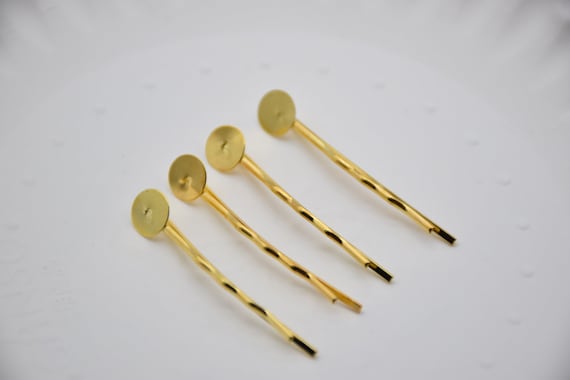 100pcs Gold Tone Straight Bobby Hair Pins With Solder Round Etsy