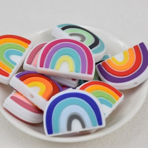 Regenbogen Form Fokal Silikon Perlen,Großhandel DIY Stift Perlen,Geschenke Charm Perlen,Schmuckzubehör,Bastelbedarf,Armband,Schlüsselanhänger,Schlüsselband