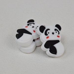 Cuentas de silicona con forma de panda de dibujos animados, cuentas sueltas para bolígrafos, abalorios para regalos, accesorios de joyería, suministros para manualidades, cordón, cuentas para bolsos