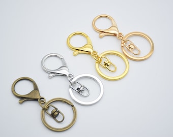 5 keychain with lobster clasp,key ring with swivel clasp,keychain hook,split ring,key holder,swivel clip,key ring clasp,charms keychain