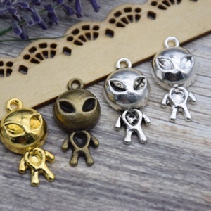 10 Alien Charms Pendants Earring Necklace Bracelet Craft 31mm*15mm
