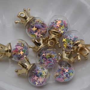 10 mix colors glass globe charm,crystal ball,round shape inside ball pendant,glass bubble,necklace bracelet earring,26*16mm