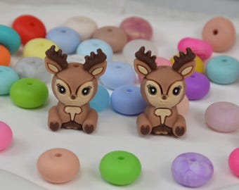 3D Reh Silikon Perlen,Tier Fokal Bead,Geschenke Für Perlenstifte