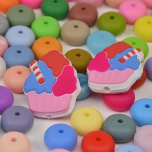 Perline in silicone a forma di gelato, perline fai da te per penne da dessert, perline da regalo, accessori per gioielli, cordini, braccialetti, portachiavi, perline per borse