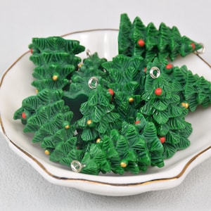 3D Christmas Tree Resin Charms,Plant Plastic Pendants,Jewelry Making Supply,Decoden Findings,DIY Jewelry Earring Necklace Bracelet Crafts