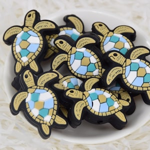 Cartoon Schildkröte Tier Fokal Silikon Perlen, DIY Stift Lose Perlen, Geschenke Charms Perlen, Schmuck Zubehör, Handwerk Liefert, Schlüsselband Perlen
