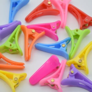 20 mix colors plastic alligator clips,alligator barrettes,hair clips,prong alligator clips with teeth,blank hair clips,hair accessories 28mm